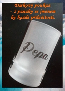Dárkový poukaz - 2 panáky se jménem 